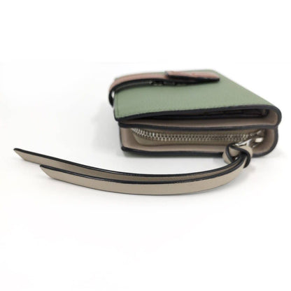 Loewe Compact Zip Wallet Bifold Leather Green — view 5