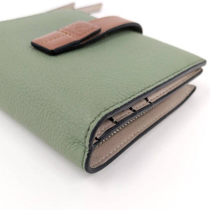 Loewe Compact Zip Wallet Bifold Leather Green — view 4