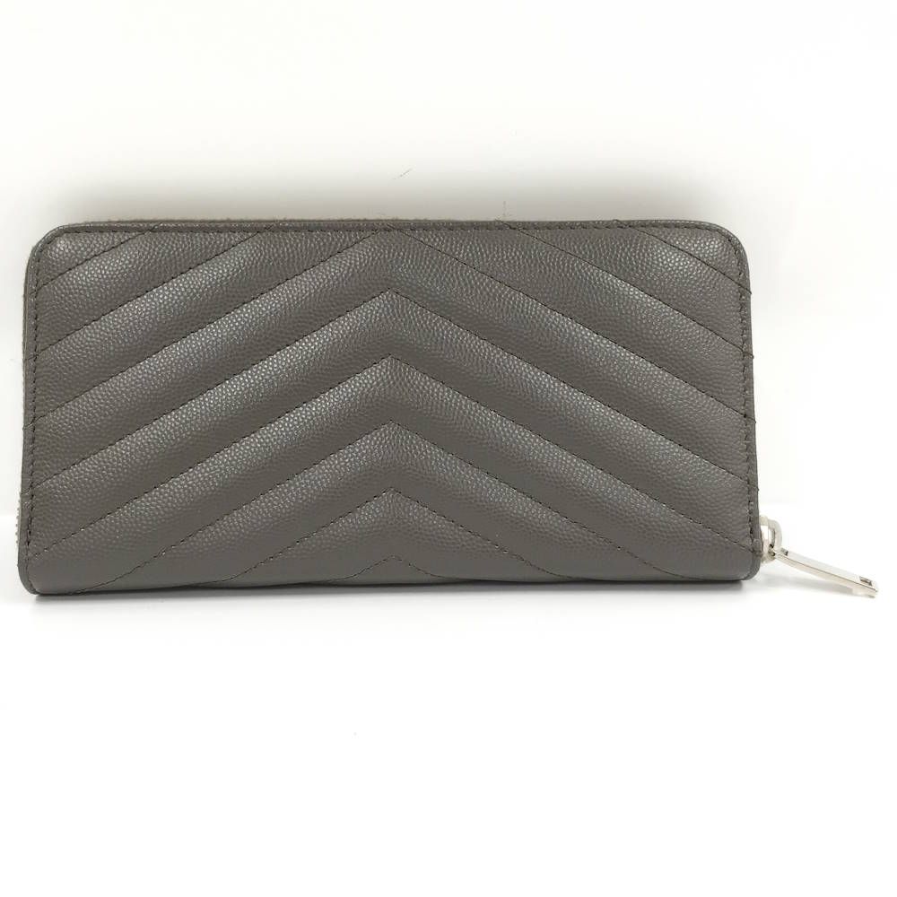 Saint Laurent Zip Around Wallet Leather Gray — view 3