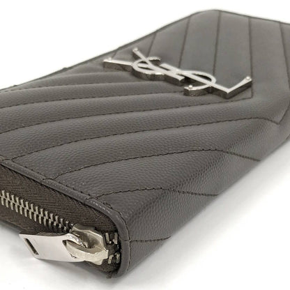 Saint Laurent Zip Around Wallet Leather Gray — view 5