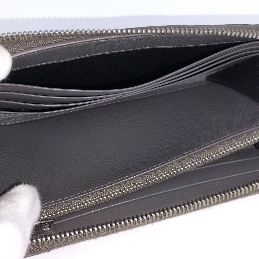 Saint Laurent Zip Around Wallet Leather Gray — view 8