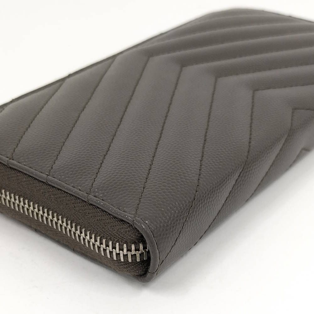 Saint Laurent Zip Around Wallet Leather Gray — view 6