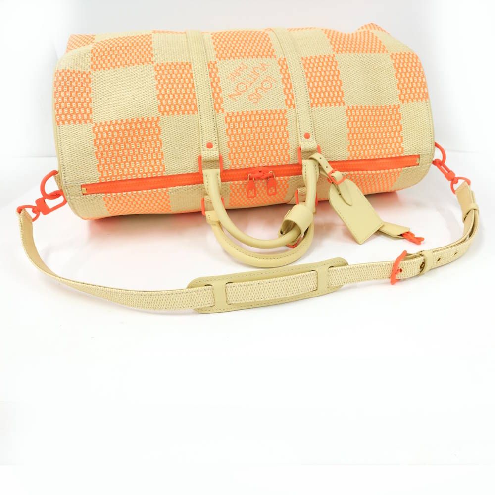 Louis Vuitton Keepall Bandouliere 50 Boston Bag Collection Damier Giant Raffia — view 4