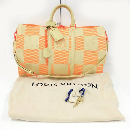 Louis Vuitton Keepall Bandouliere 50 Boston Bag Collection Damier Giant Raffia — view 9