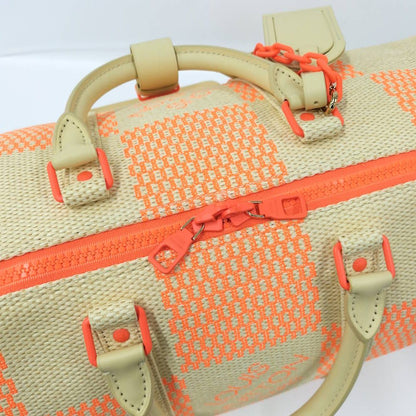 Louis Vuitton Keepall Bandouliere 50 Boston Bag Collection Damier Giant Raffia — view 7