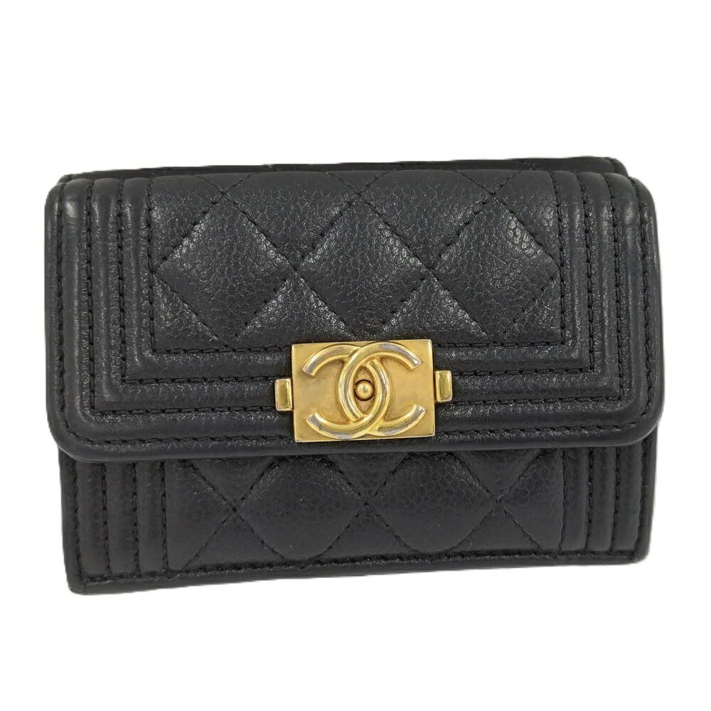 Chanel Wallet Leather Black