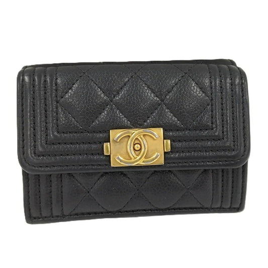 Chanel Wallet Leather Black