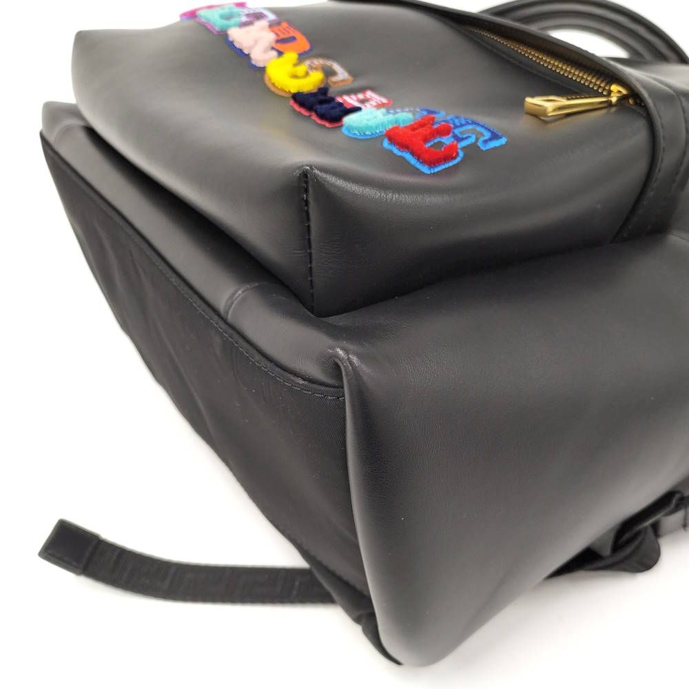 Versace Backpack Multicolor Logo Leather Black — view 3