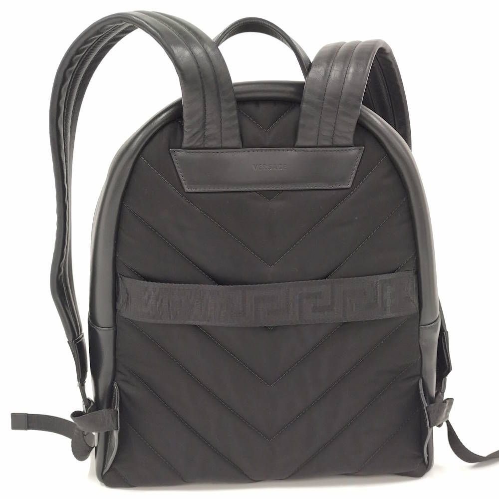 Versace Backpack Multicolor Logo Leather Black — view 2
