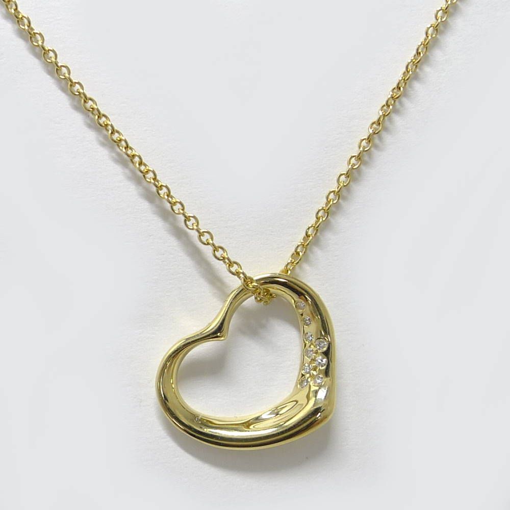 Tiffany & Co Necklace Open Heart 18k Yellow Gold