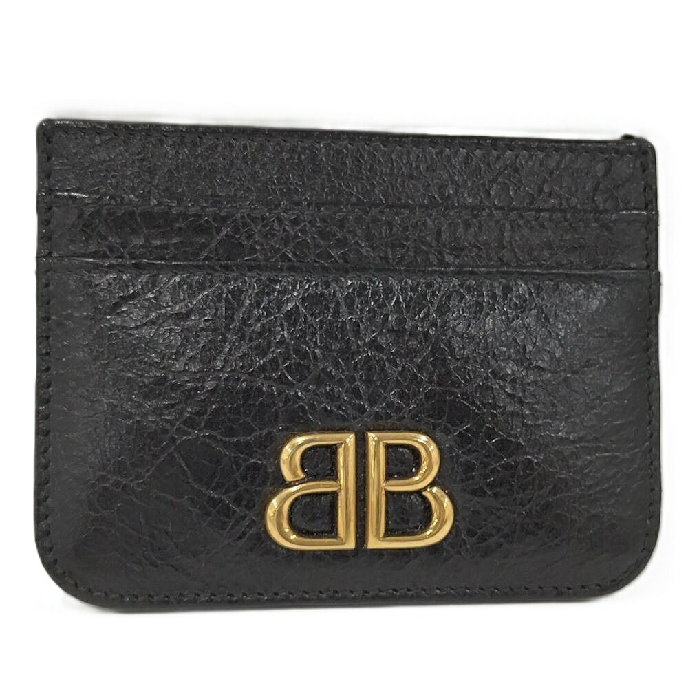 Balenciaga Monaco Pass Case Leather Black Shoulder Bag