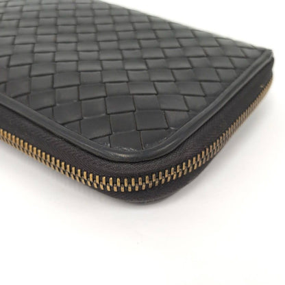 Bottega Veneta Zip Around Wallet Intrecciato Leather Black — view 4