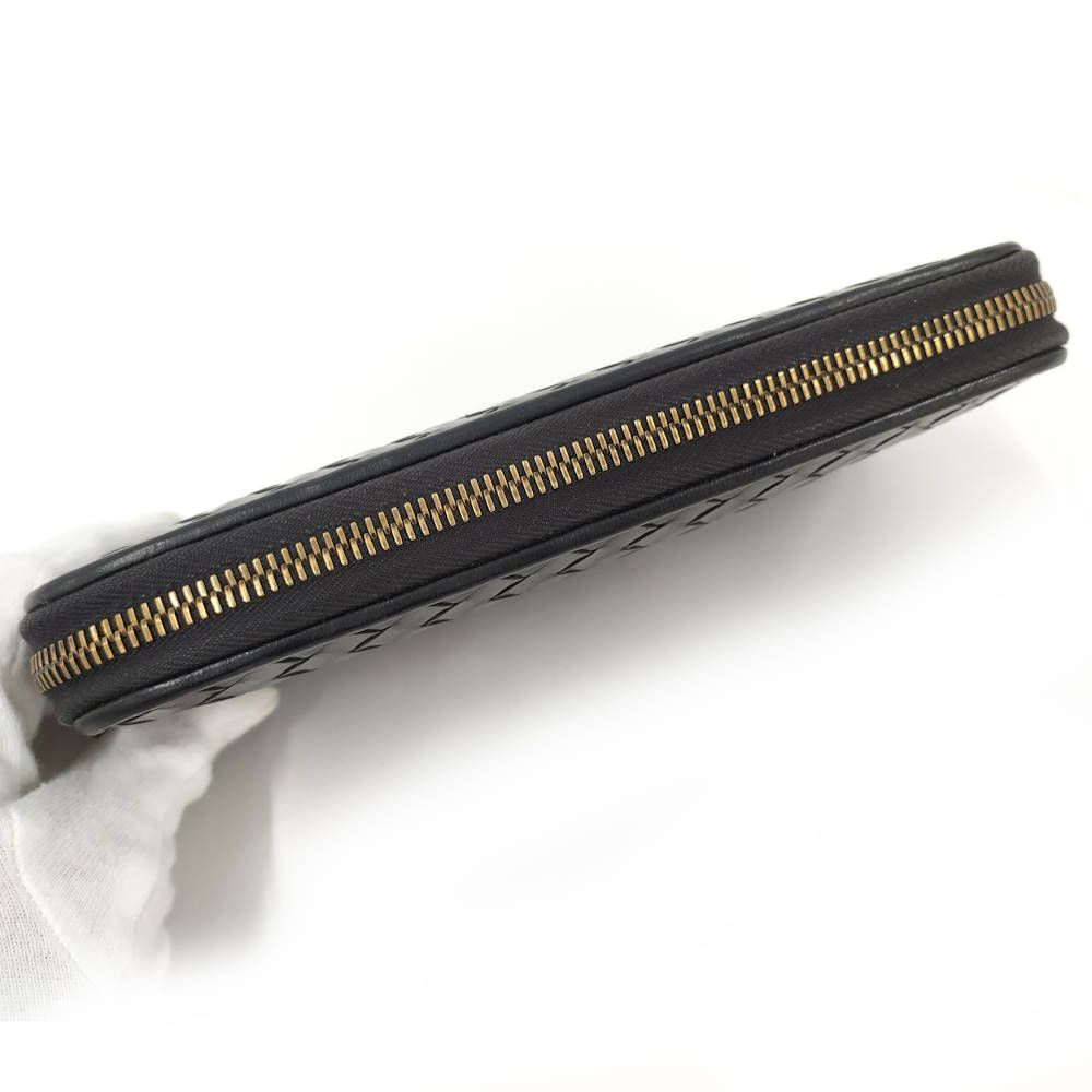 Bottega Veneta Zip Around Wallet Intrecciato Leather Black — view 6