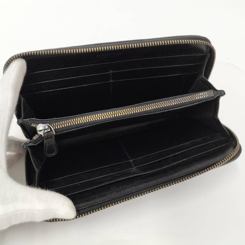 Bottega Veneta Zip Around Wallet Intrecciato Leather Black — view 2
