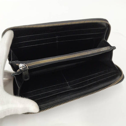 Bottega Veneta Zip Around Wallet Intrecciato Leather Black — view 2