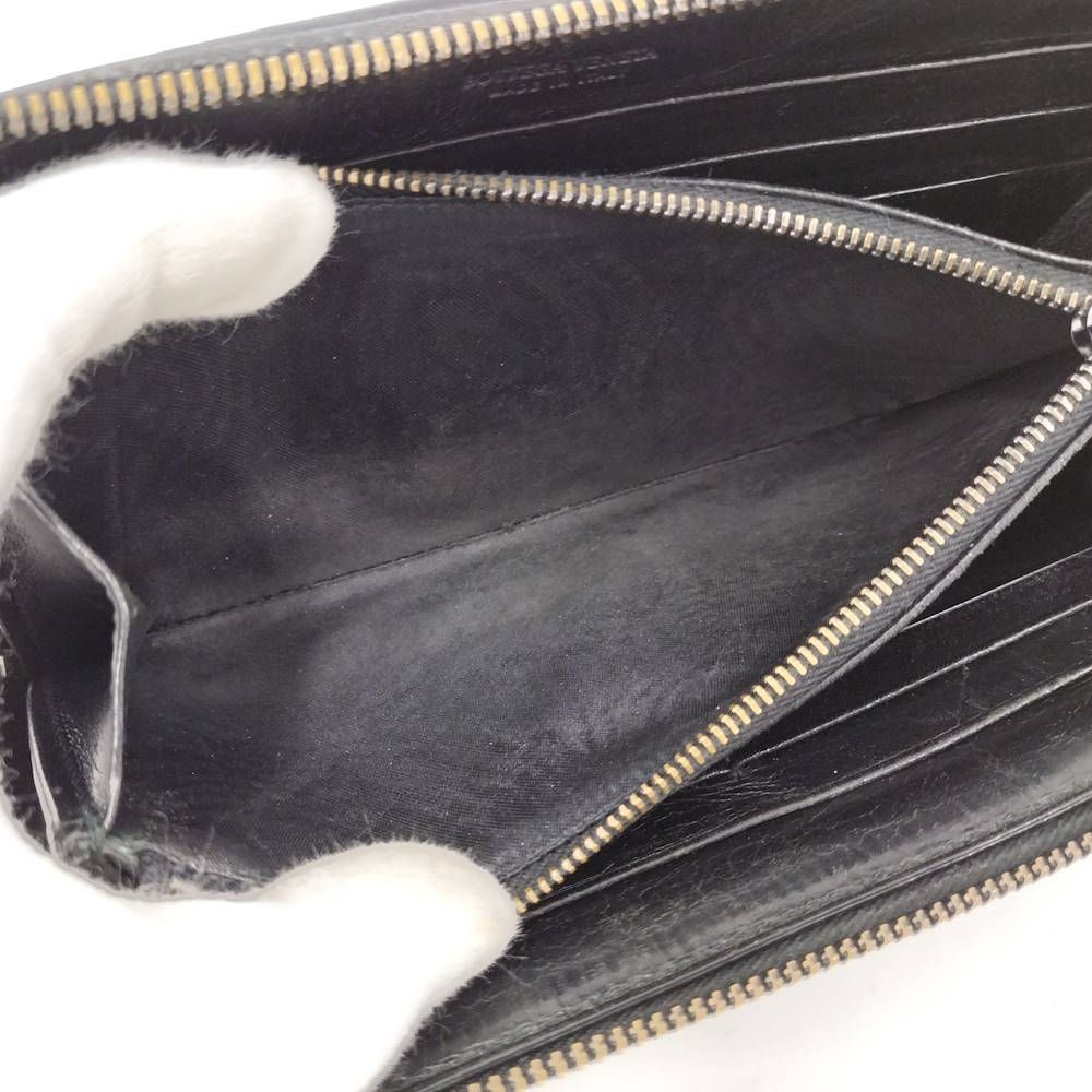 Bottega Veneta Zip Around Wallet Intrecciato Leather Black — view 9