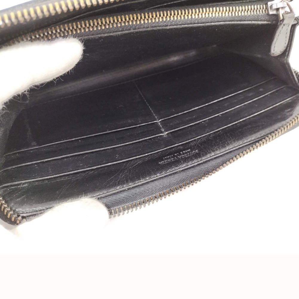 Bottega Veneta Zip Around Wallet Intrecciato Leather Black — view 8