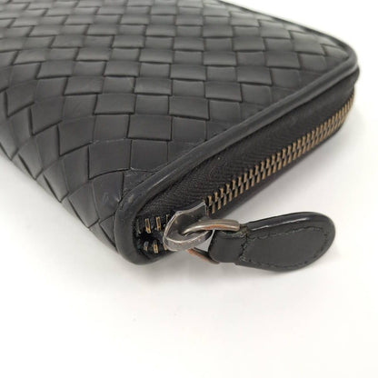 Bottega Veneta Zip Around Wallet Intrecciato Leather Black — view 5