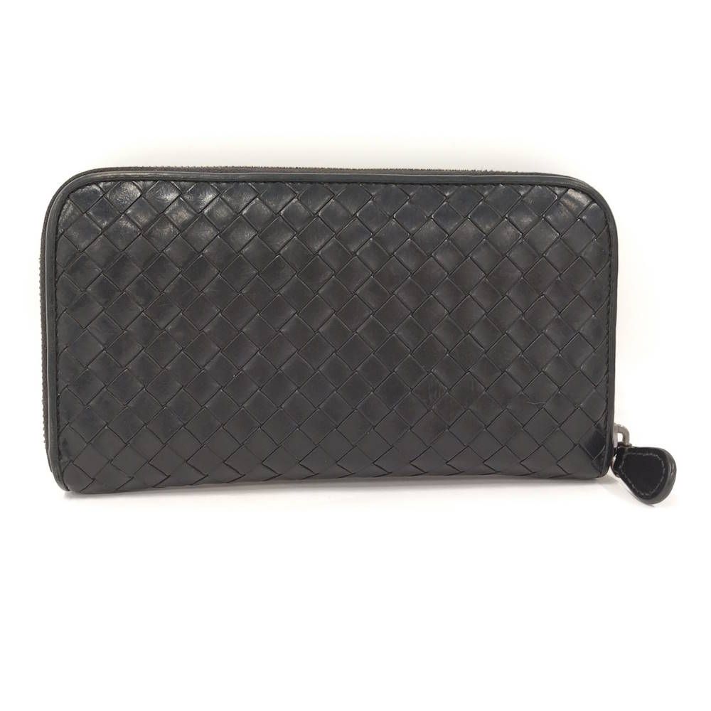 Bottega Veneta Zip Around Wallet Intrecciato Leather Black — view 3