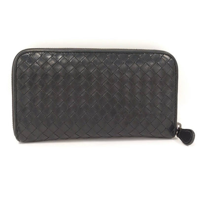 Bottega Veneta Zip Around Wallet Intrecciato Leather Black — view 3