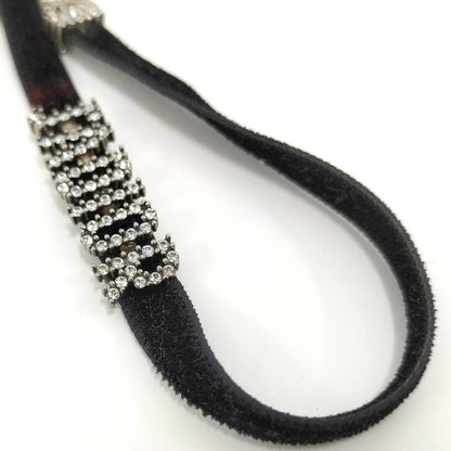 Dior Line Stone Velvet Choker Necklace — view 5