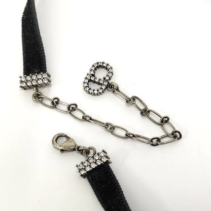 Dior Line Stone Velvet Choker Necklace — view 2