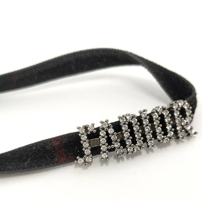 Dior Line Stone Velvet Choker Necklace — view 3