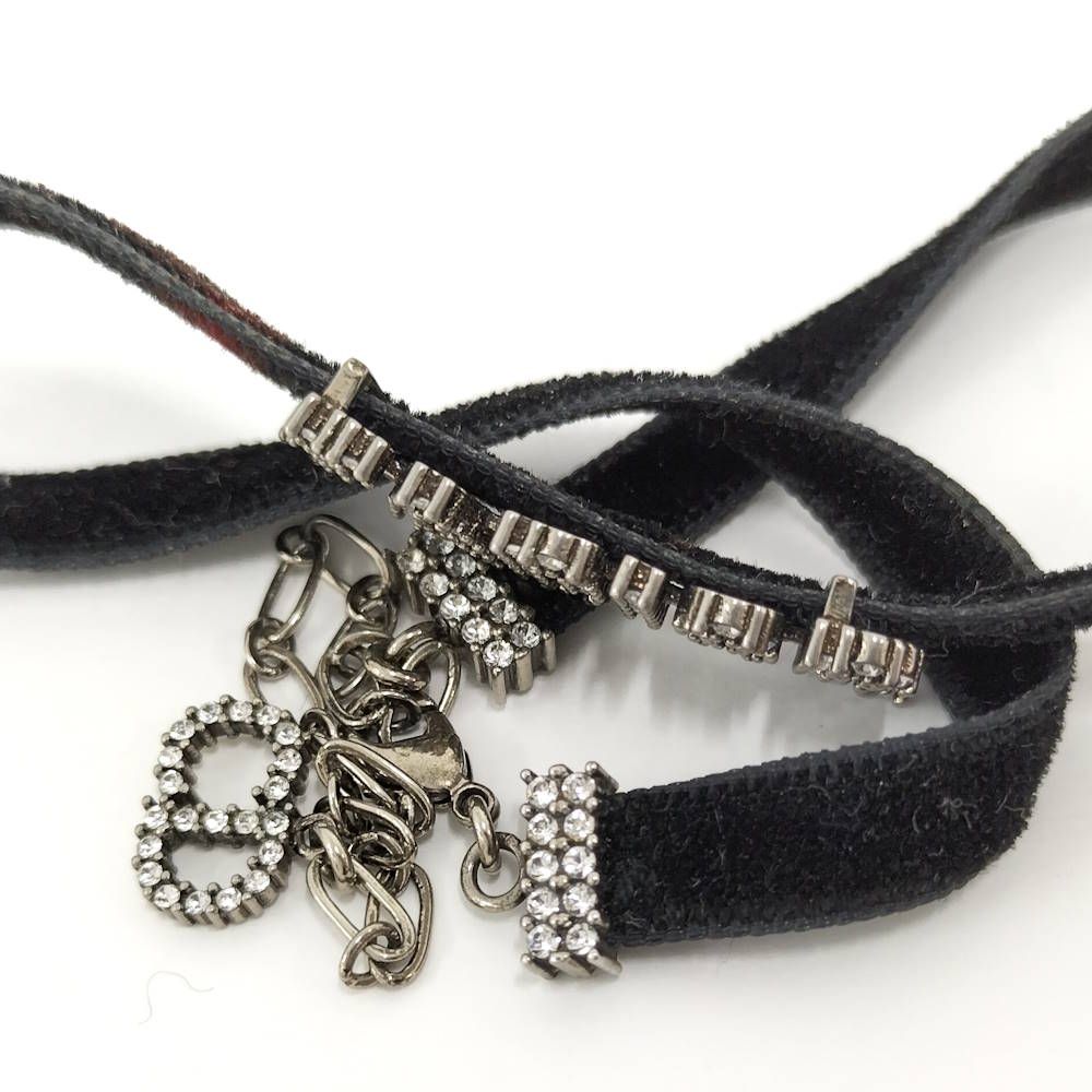 Dior Line Stone Velvet Choker Necklace — view 6