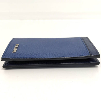 Prada Card Case Leather Blue — view 7
