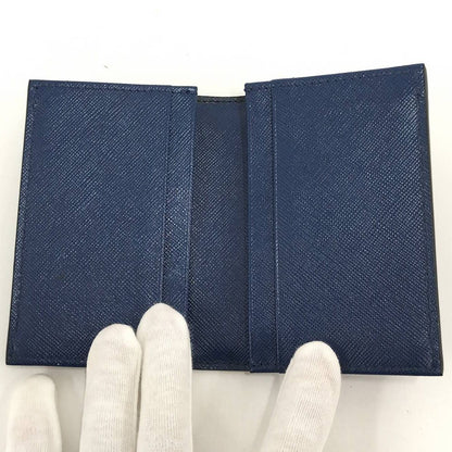 Prada Card Case Leather Blue — view 2