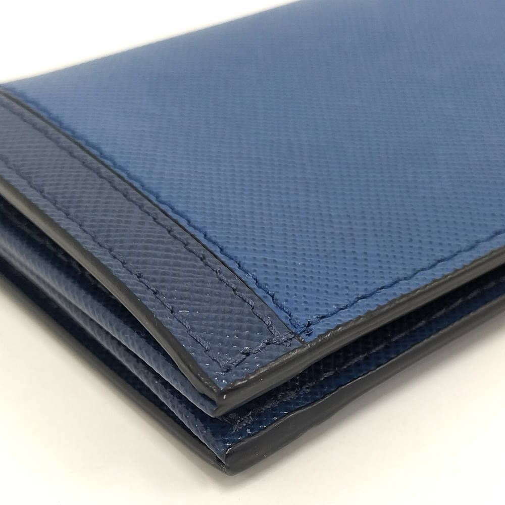 Prada Card Case Leather Blue — view 4
