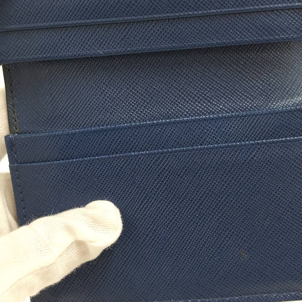 Prada Card Case Leather Blue — view 8