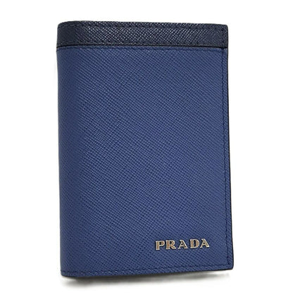 Prada Card Case Leather Blue