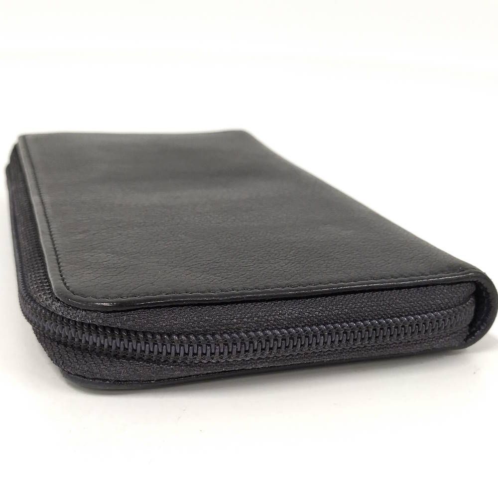 Chanel Zip Around Wallet CC Logo Leather Black — view 6
