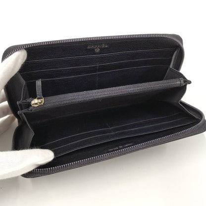 Chanel Zip Around Wallet CC Logo Leather Black — view 2