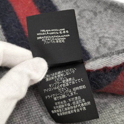 Gucci Scarf GG Pattern Wool Alpaca Gray — view 9