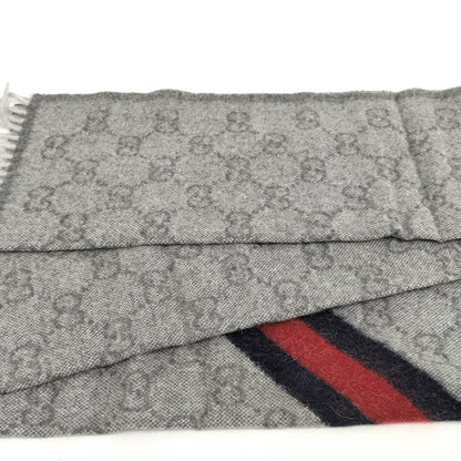 Gucci Scarf GG Pattern Wool Alpaca Gray — view 6
