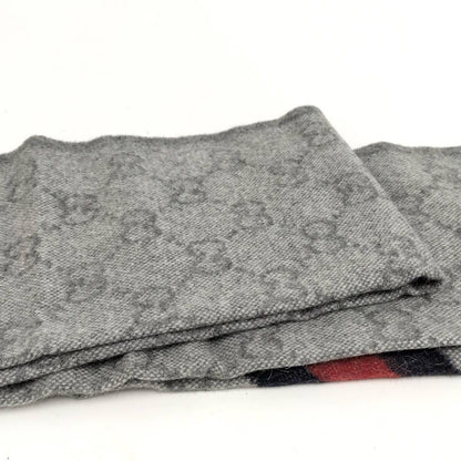 Gucci Scarf GG Pattern Wool Alpaca Gray — view 5