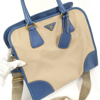Prada Handbag Canvas Blue — view 6