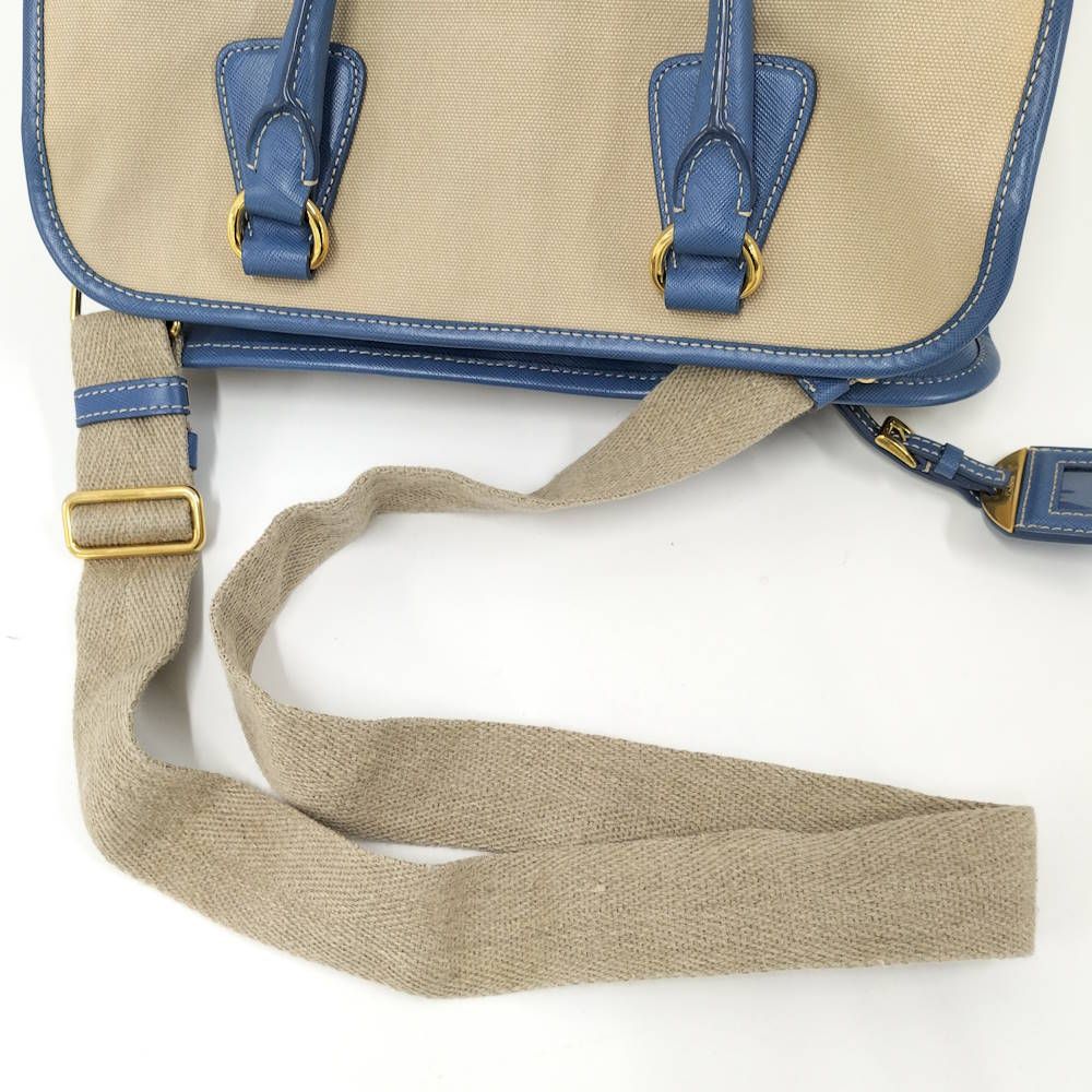 Prada Handbag Canvas Blue — view 5