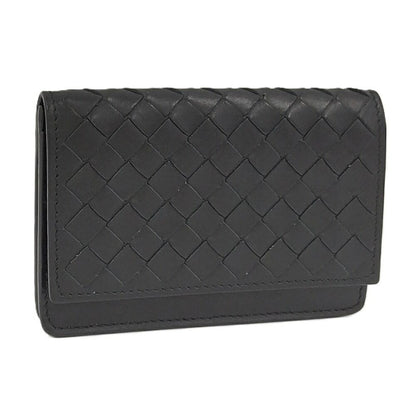 Bottega Veneta Card Case Intrecciato Leather Black