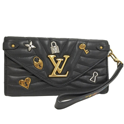 Louis Vuitton Portefeuille Wallet Love Lock Collection Leather Black