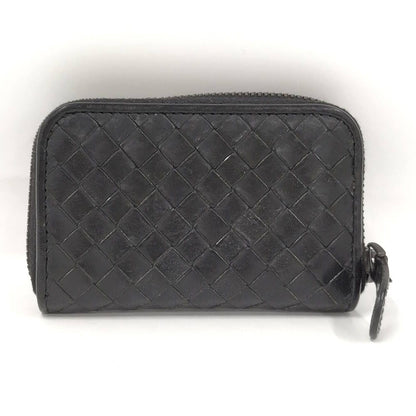 Bottega Veneta Coin Case Zip Around Intrecciato Leather Black — view 3