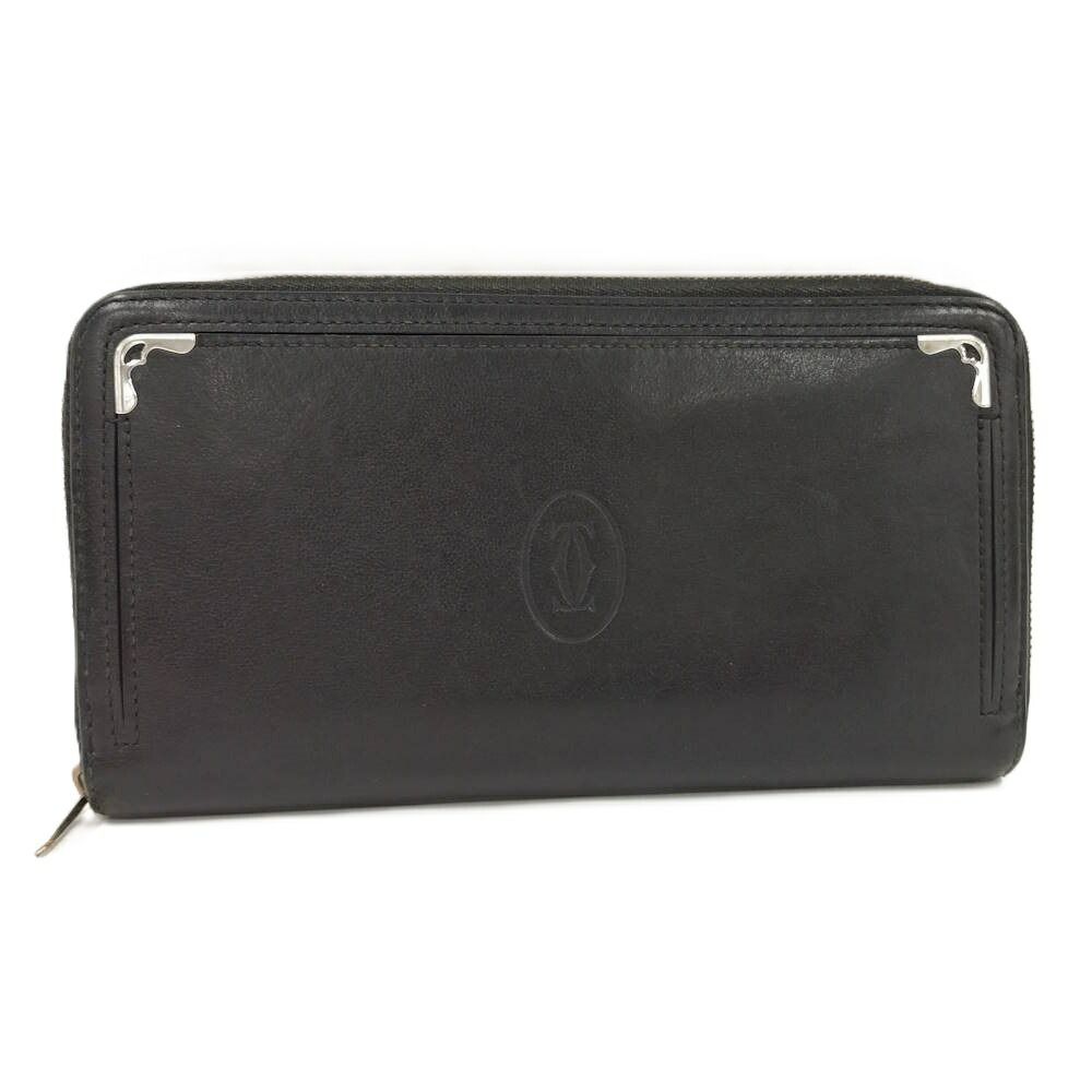 Cartier Must Round Zip Wallet Black