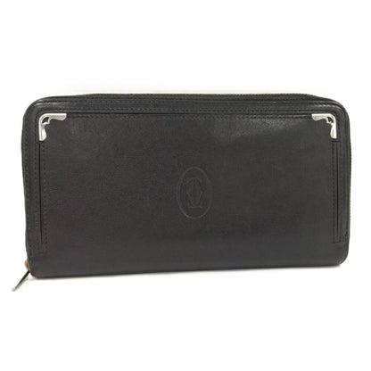 Cartier Must Round Zip Wallet Black