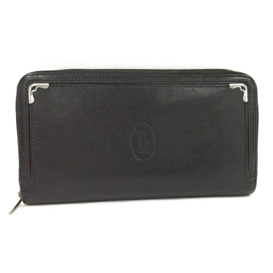 Cartier Must Round Zip Wallet Black