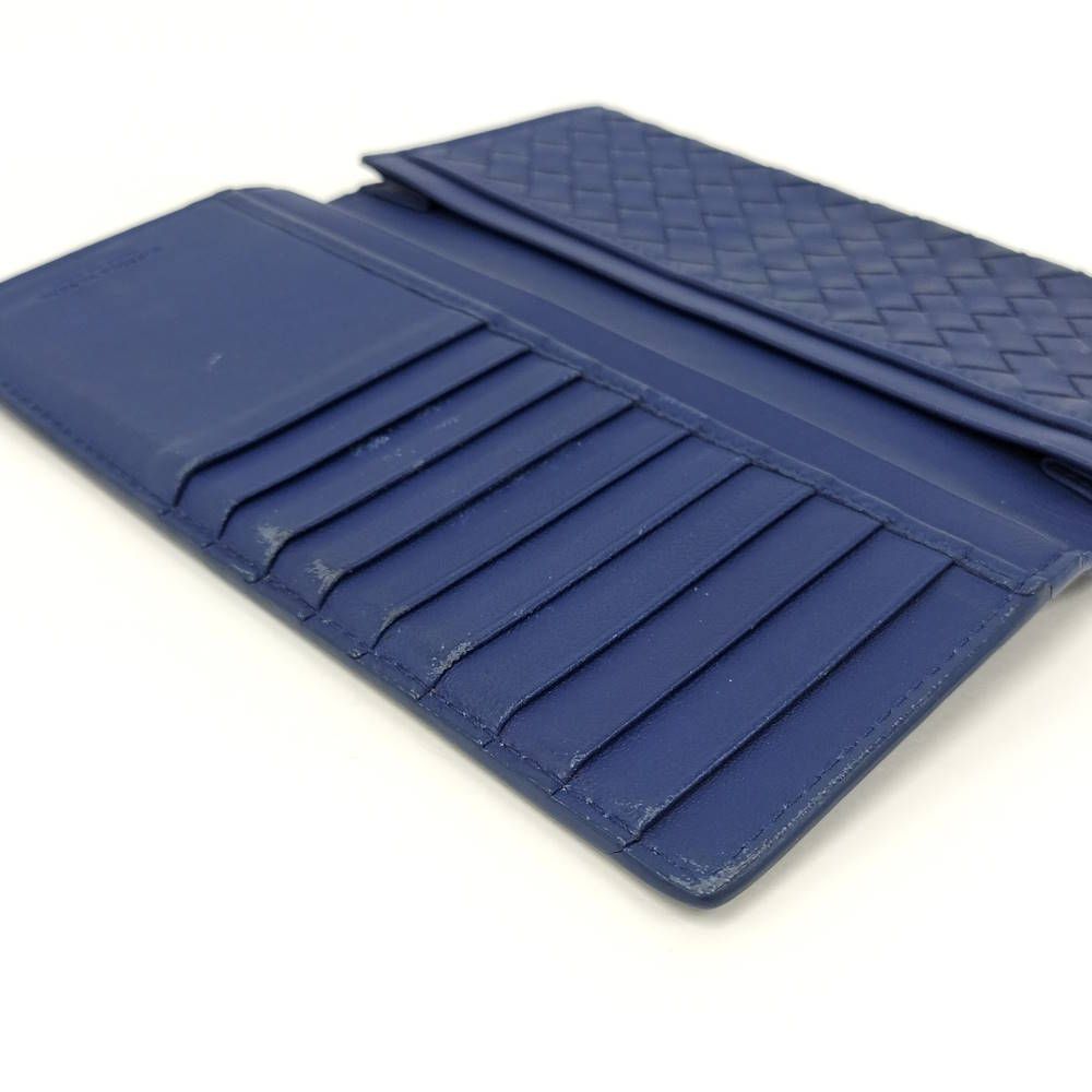 Bottega Veneta Wallet Intrecciato Leather Navy — view 7