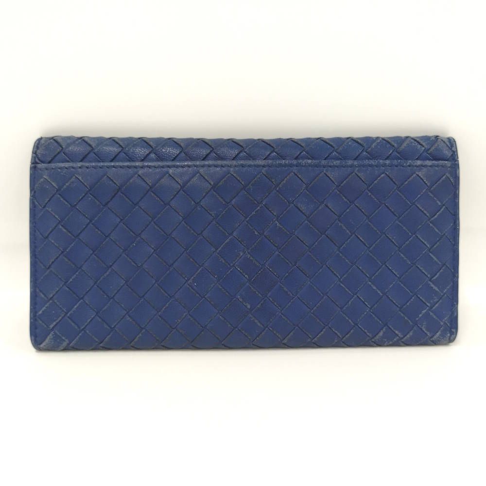 Bottega Veneta Wallet Intrecciato Leather Navy — view 3