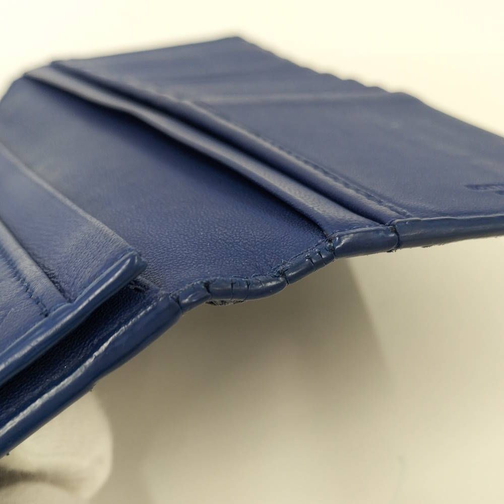 Bottega Veneta Wallet Intrecciato Leather Navy — view 6