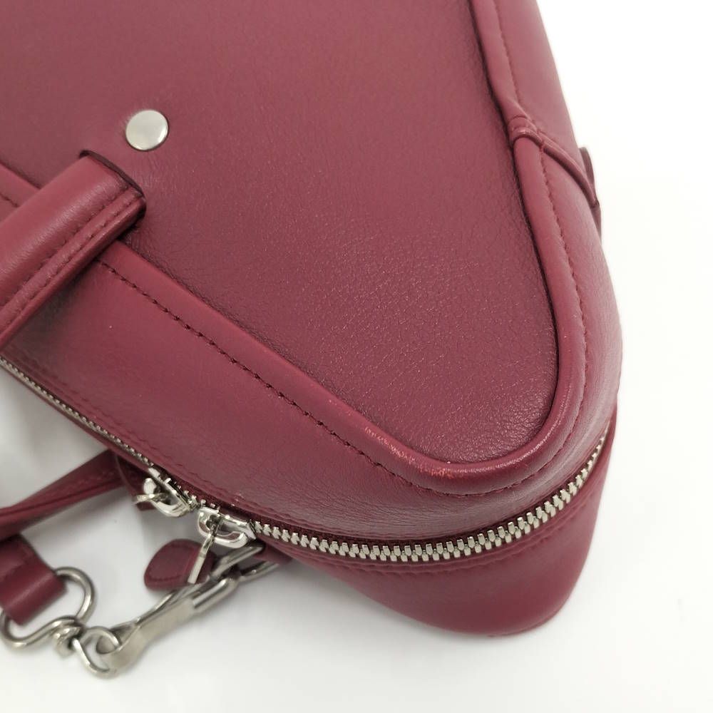 Balenciaga Triangle Duffle S 2-Way Leather Wine Red — view 4